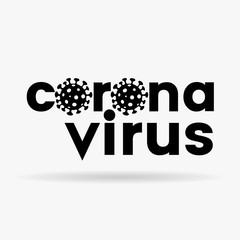 Coronavirus Lower Case Black Letters with Simplistic Icons - obrazy, fototapety, plakaty
