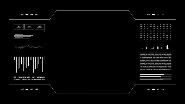 Technology futuristic HUD command control center animation.