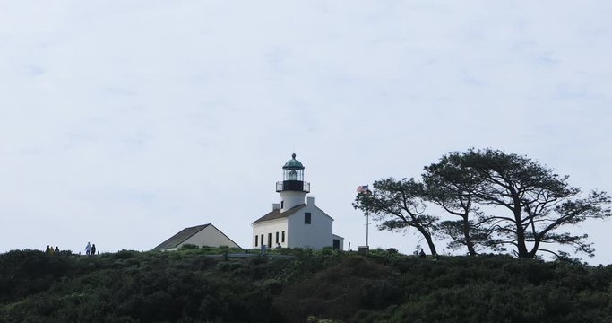 Old Point Loma Lighthouse in San Diego, California 4K