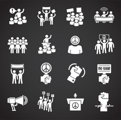 Activism related icons set on background for graphic and web design. Creative illustration concept symbol for web or mobile app
