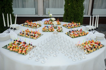 Wedding reception buffet table