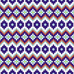 Geometric rhobmus seamless blue and white chevron pattern sweater blocks shapes texture.