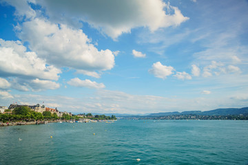 Beautiful landscape around Zurich Lake
