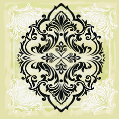 Oriental vector damask patterns for greeting cards and wedding invitations.