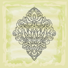 Oriental vector damask patterns for greeting cards and wedding invitations.