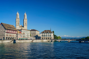 Afternoon cityscape of Great Minster, Zurich