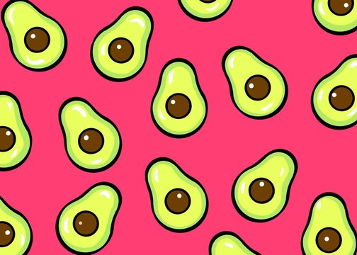 seamless pattern avocado food 