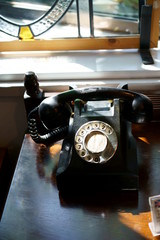 Old retro black house phone