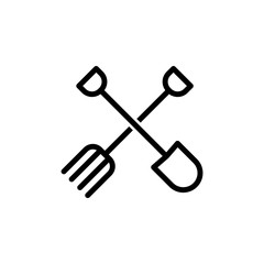 Vector illustration, shovel and fork icon design