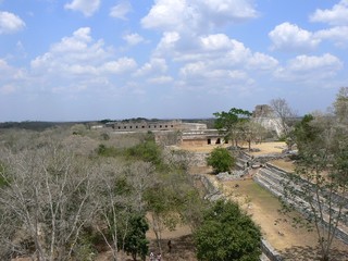 Fototapeta na wymiar Uxmal from the Great Pyramid Mexico