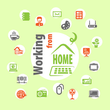 working from home icons