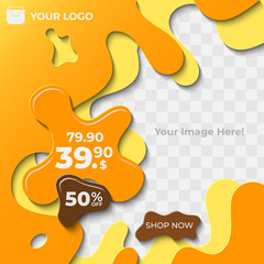 Modern Sale Banner for web with paper cut style