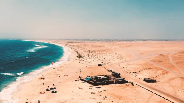 Aerial view of Ponta Preta Beach in Sal Cape Verde - Cabo Verde 2020