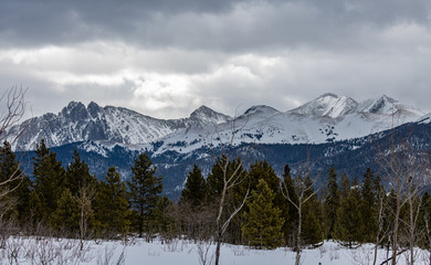 Beautiful Snowy Mountains in Northern Colorado