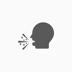 cough icon, sneeze vector illustration