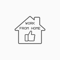 Fototapeta premium work from home icon, work at home vector