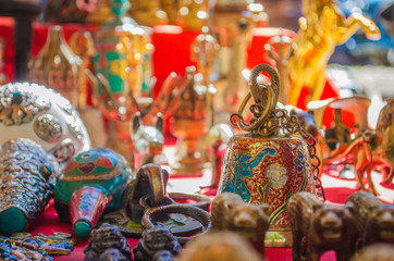 Bhutanese handicrafts and souvenir shops selling beautiful artistic and religious objects at the...