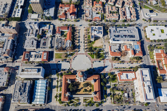 Aerial view of the famous Pasadena City Hall © Kit Leong