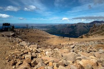 Chairlifts at the sky mountain in summer