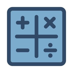 Math operators icon. Illustration of add, minus, multiple, divide signs. Educational calculator, accounting sign.
