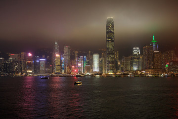 Fototapeta na wymiar Hong Kong skyline at night