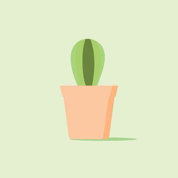 kawaii cactus icon vector. Cactus vector illustrations. Cute colorful succulents and cacti flat style on color background. Botanical collection of houseplants
