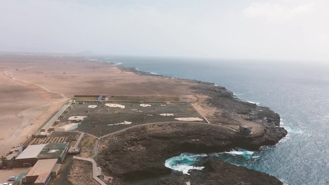 Aerial view of Buracona protected landscape of Buracona-Ragona Sal Cape Verde - Cabo Verde 2020