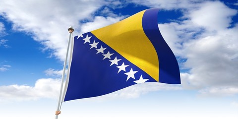 Bosnia - waving flag - 3D illustration