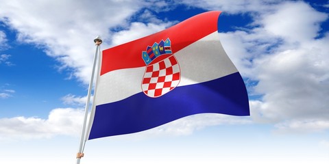 Croatia - waving flag - 3D illustration