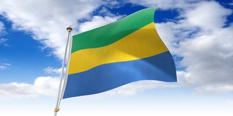 Gabon - waving flag - 3D illustration