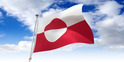 Greenland - waving flag - 3D illustration