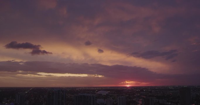 Sunset view in Miami downtown