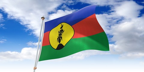 New Caledonia - waving flag - 3D illustration