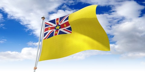 Niue - waving flag - 3D illustration
