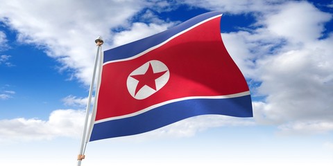 North Korea - waving flag - 3D illustration