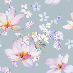 Watercolor flowers illustration