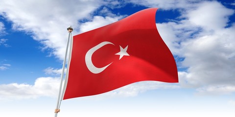 Turkey - waving flag - 3D illustration