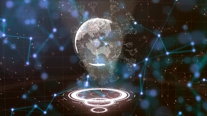 Futuristic virus rotating with absorbed planet earth inside. Coronavirus spread around the world concept. - Powered by Adobe