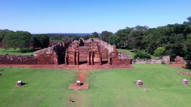 Aerial view Ruins of Jesuit Building, Argentina.