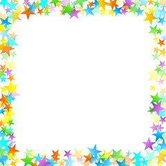 Rainbow Festive Confetti. Carnival Star Falling.