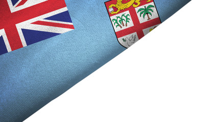 Fiji flag left side with blank copy space