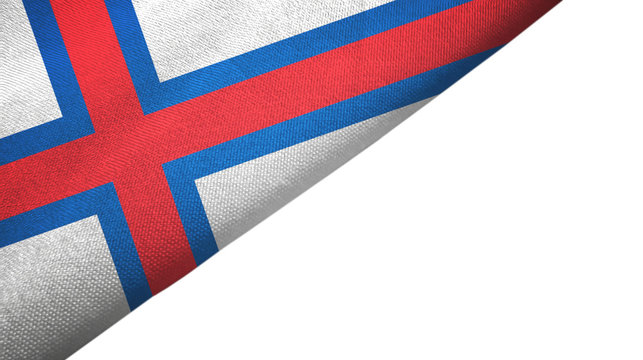Faroe Islands flag left side with blank copy space - Powered by Adobe