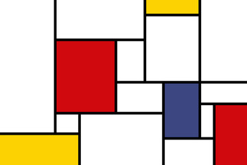 colorful rectangles in mondrian style