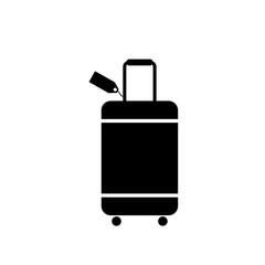 Suitcase flat vector icon illustration isolated on white background. Travel baggage sign	