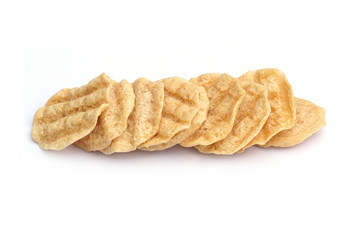 sweets, Snack, crackers, pile of cookies isolated on white background - with clipping path.