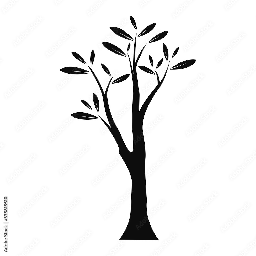 Wall mural black tree logo