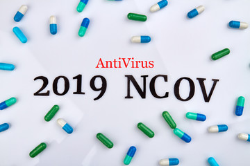 Anti-Virus 2019 NCOV concept. Isolated on white background.