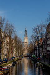 Fototapeta premium amsterdam canals and houses in netherlands