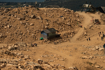 Dessertic mountain with some constructions