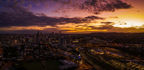 Fototapeta na wymiar Brisbane City at Sunset